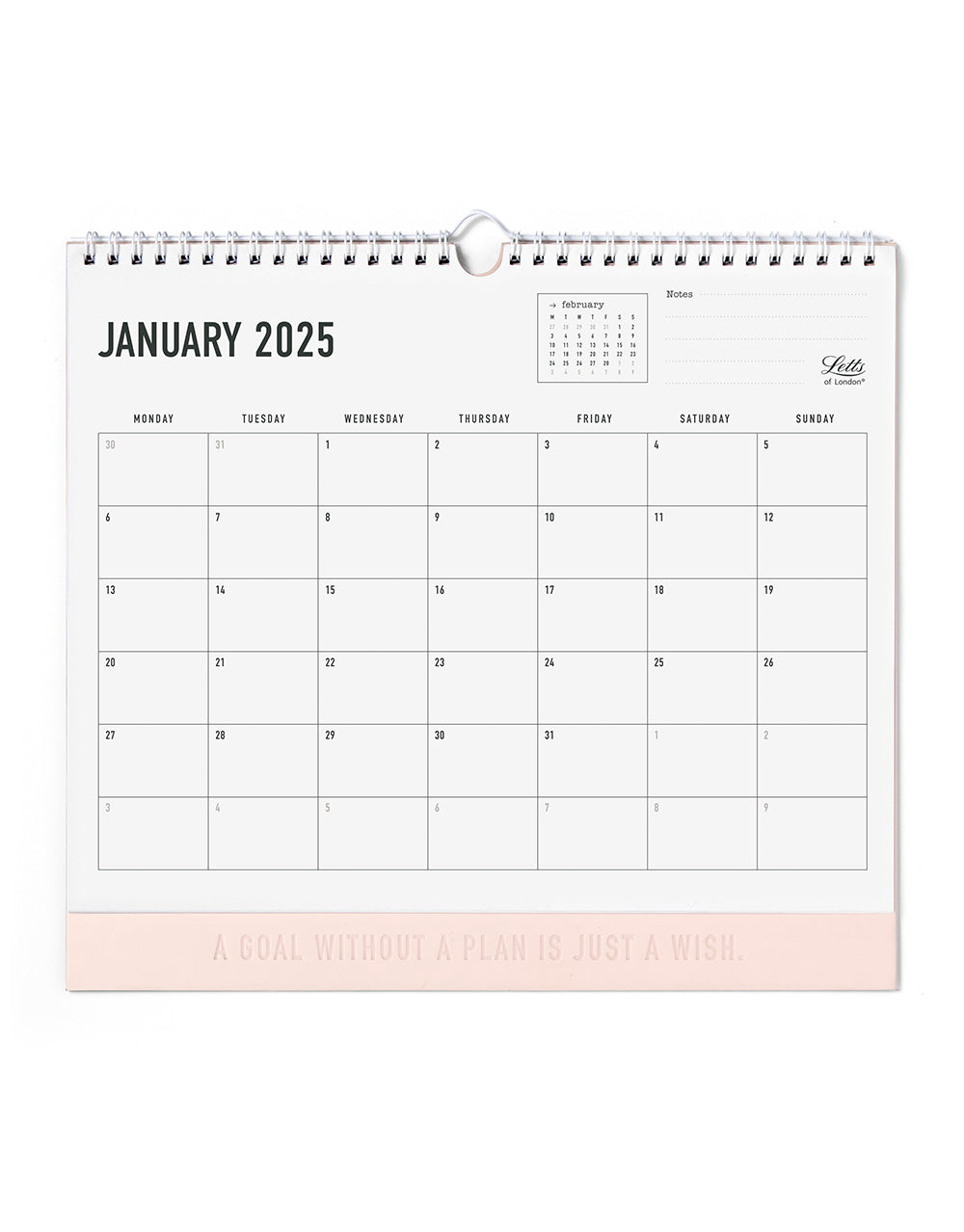 Conscious 2025 Wall Calendar Rosewater Letts of London on Blueline