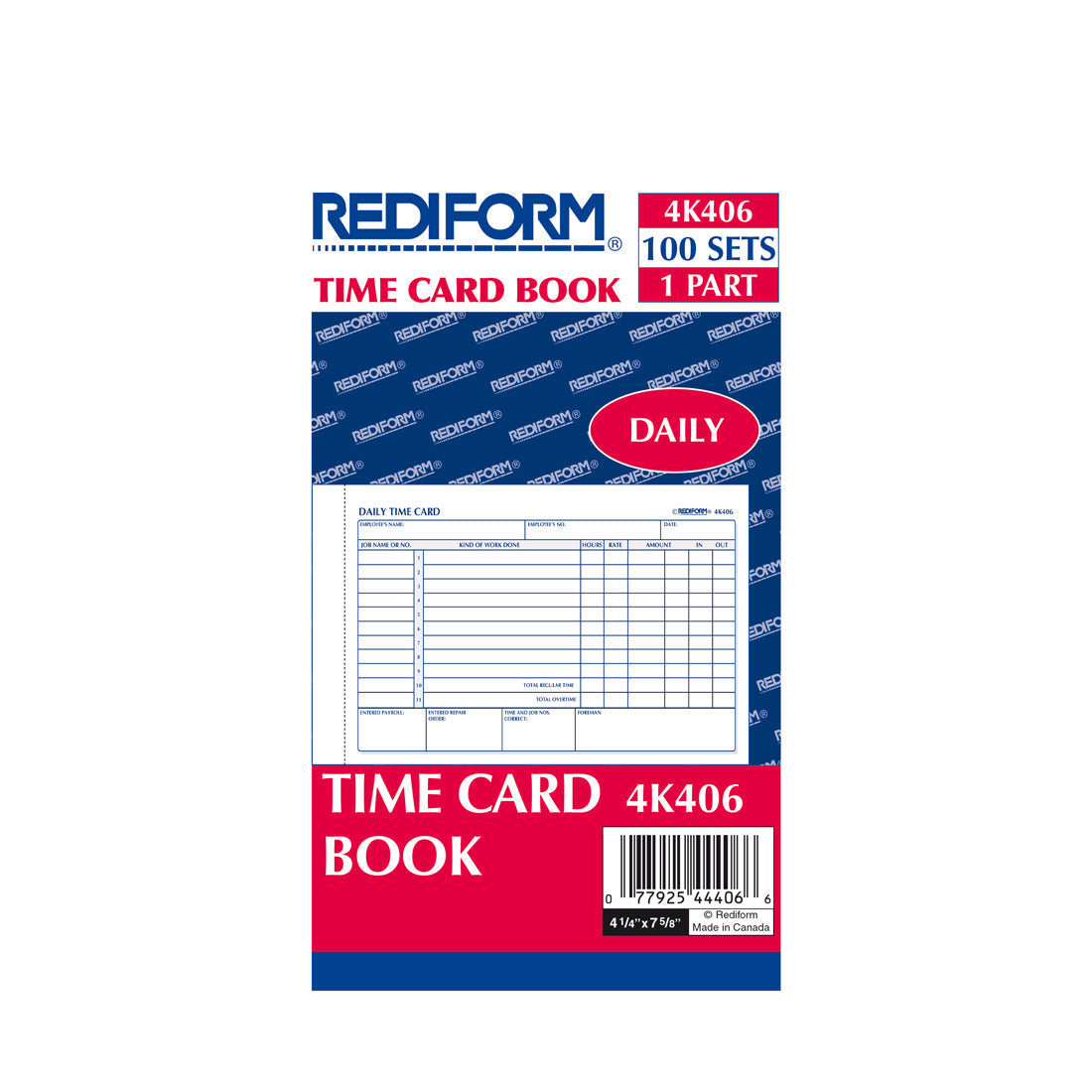 Time Card Pad 4K406