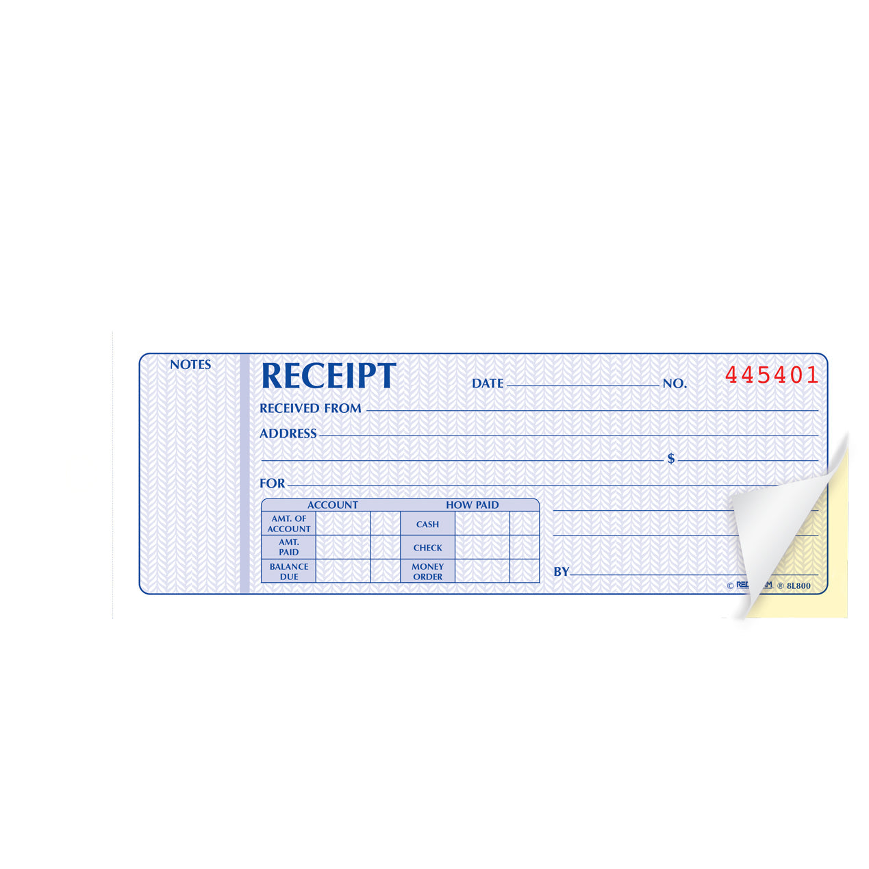 Money Receipt Book 8L800