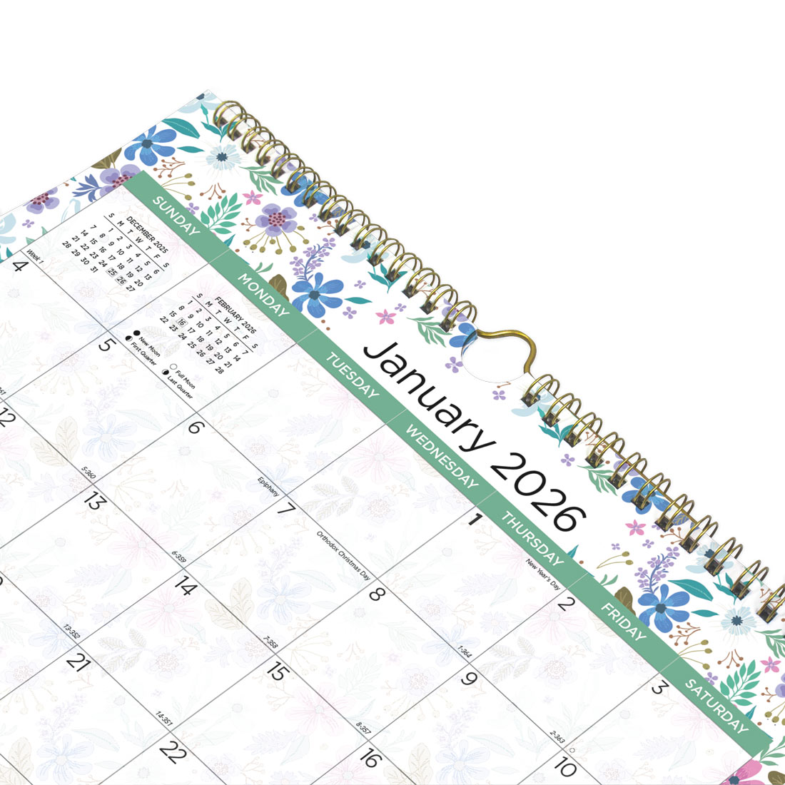 Blueline Colorful Monthly Wall Calendar 2026, Wildflowers C171113-26
