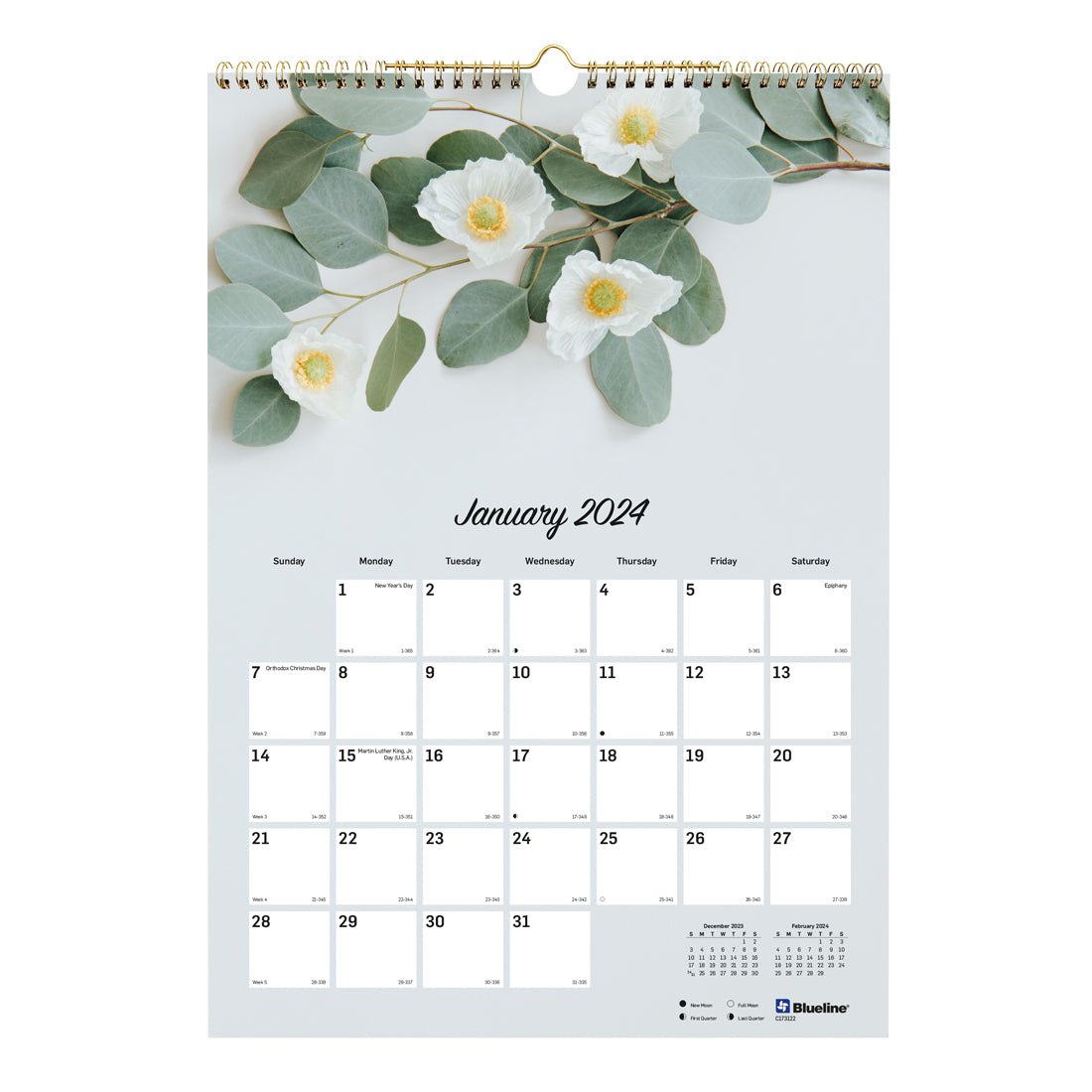 Romantic Monthly Wall Calendar 2024