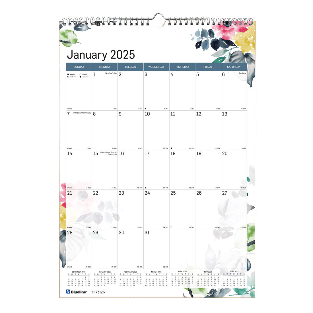 Watercolor Monthly Wall Calendar 2025 (C173126-25) | Blueline – Blueline USA watercolor-monthly-wall-calendar-2025-c173126-25-blueline-blueline-usa