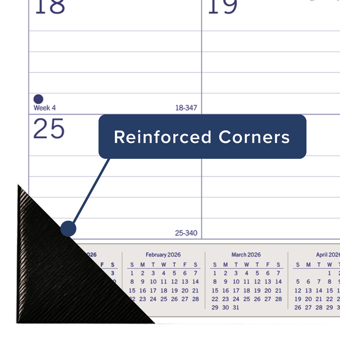 Blueline DuraGlobe™ Monthly Desk Pad Calendar, Bamboo, 2026 C177227-26