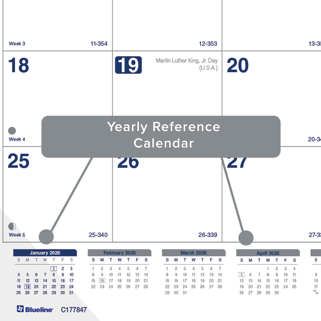 Blueline Net Zero Carbon™ Monthly Desk Pad Calendar, 2026 C177847-26