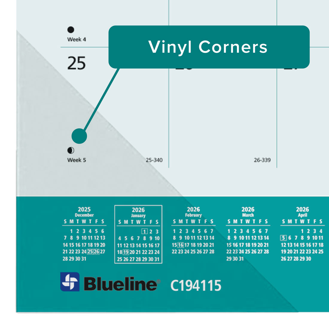 Blueline Furry Collection Monthly Desk Pad Calendar, 2026 C194115-26