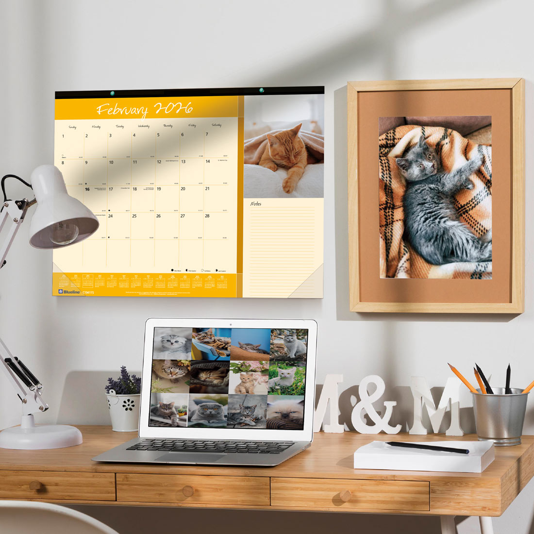 Blueline Furry Collection Monthly Desk Pad Calendar, 2026 C194115-26