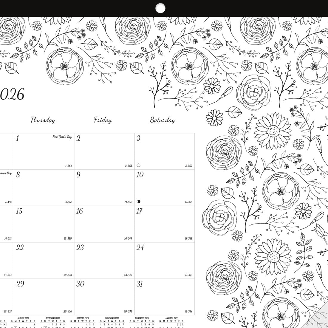Blueline DoodlePlan™ Coloring Desk Pad Calendar, 2026 C2917001-26