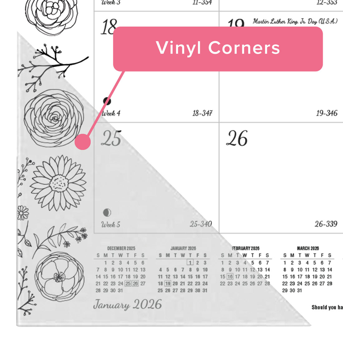 Blueline DoodlePlan™ Coloring Desk Pad Calendar, 2026 C2917311-26