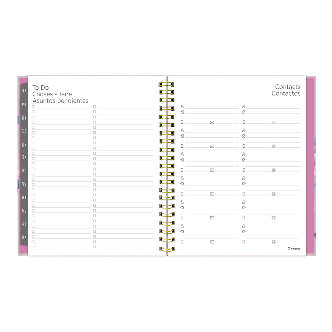 Blueline Lavender Floral Weekly/Monthly Planner 2026, Trilingual C37110B.01-26