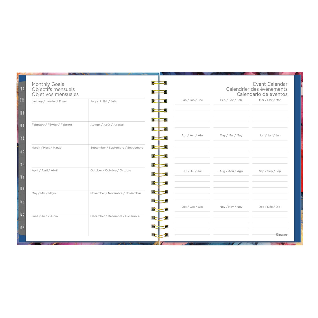 Blueline Midnight Floral Weekly/Monthly Planner 2026, Trilingual C38090B.01-26
