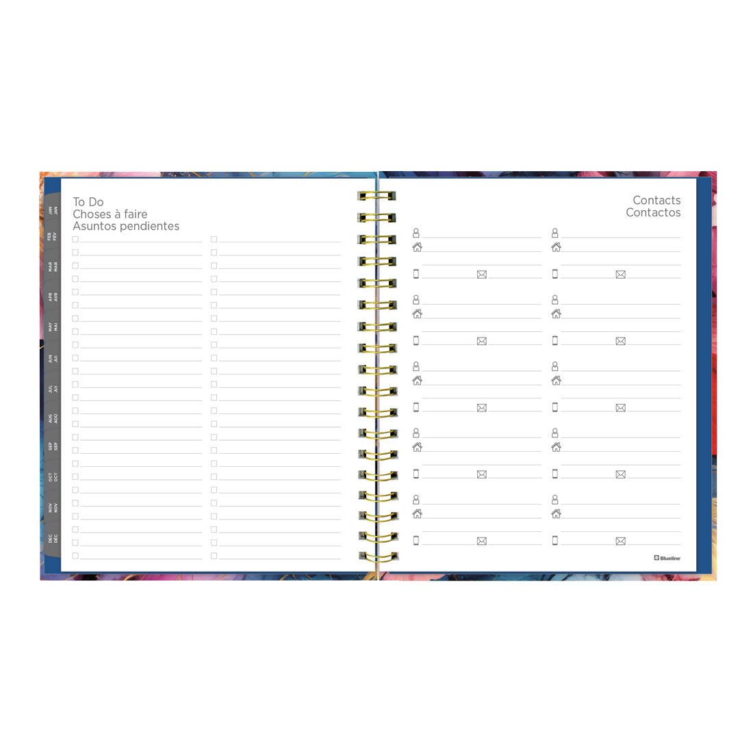 Blueline Midnight Floral Weekly/Monthly Planner 2026, Trilingual C38090B.01-26