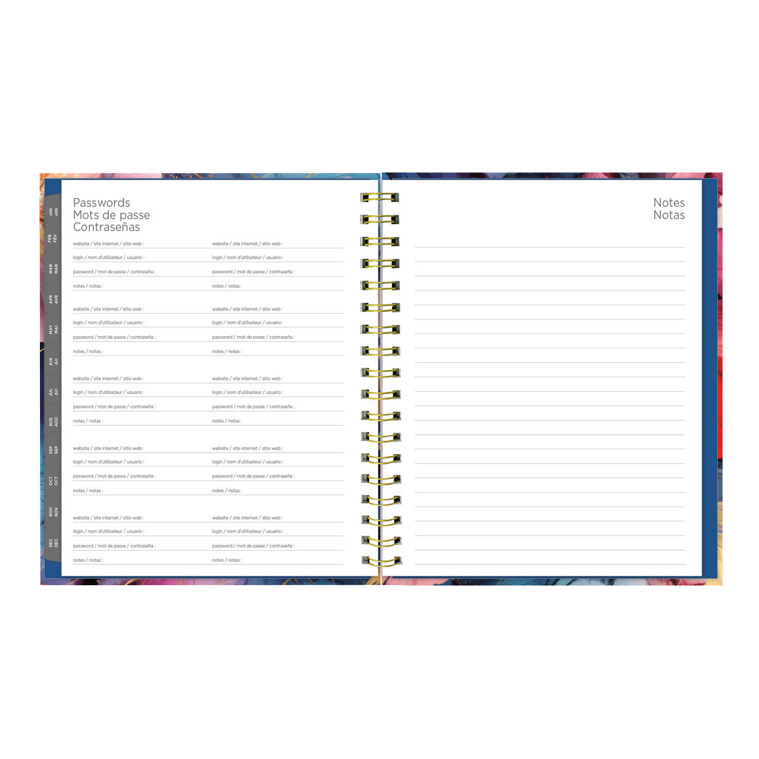 Blueline Midnight Floral Weekly/Monthly Planner 2026, Trilingual C38090B.01-26