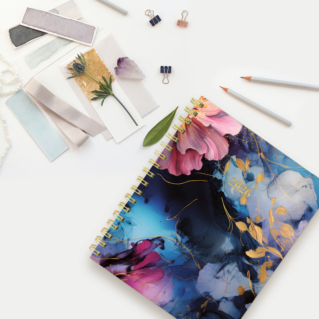 Blueline Midnight Floral Weekly/Monthly Planner 2026, Trilingual C38090B.01-26