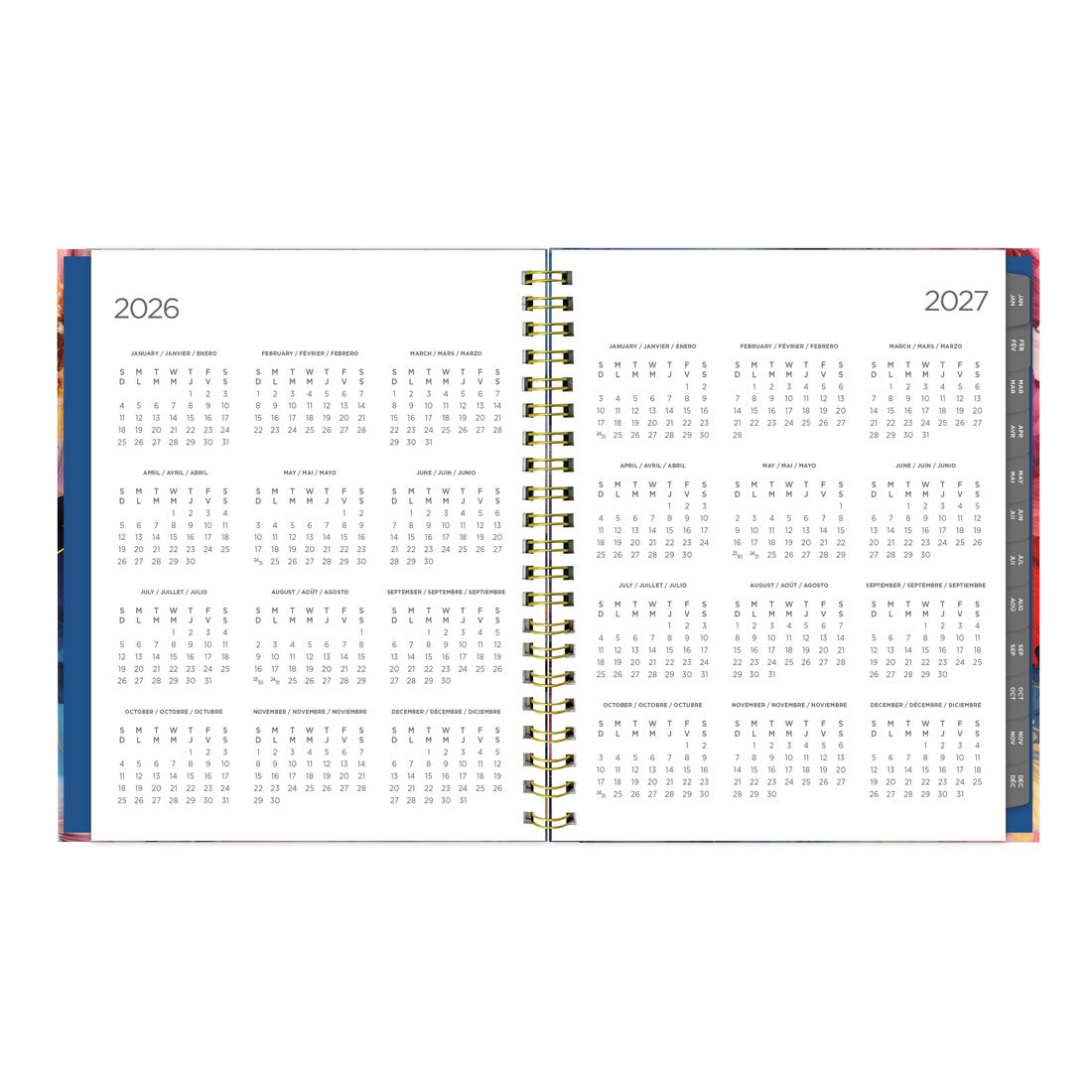 Blueline Midnight Floral Weekly/Monthly Planner 2026, Trilingual C38110B.01-26
