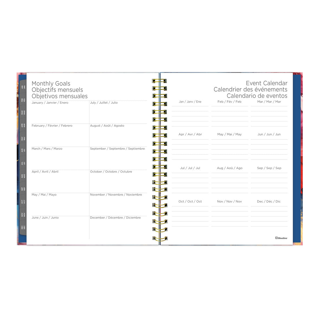 Blueline Midnight Floral Weekly/Monthly Planner 2026, Trilingual C38110B.01-26