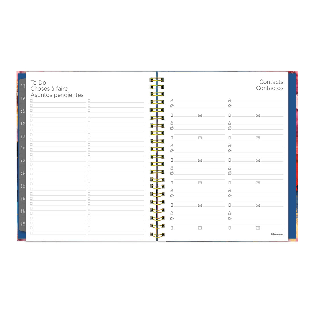 Blueline Midnight Floral Weekly/Monthly Planner 2026, Trilingual C38110B.01-26
