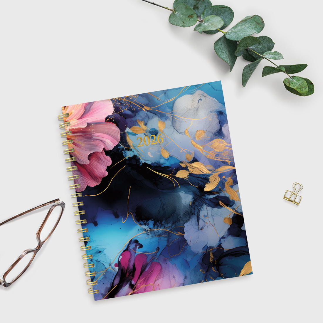 Blueline Midnight Floral Weekly/Monthly Planner 2026, Trilingual C38110B.01-26