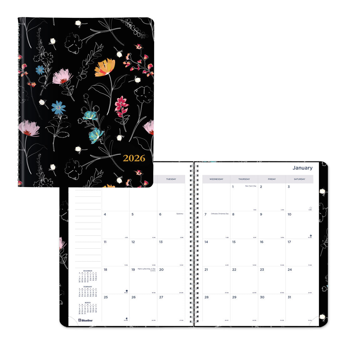 Blueline Dramatic Floral Monthly Planner 2026 C701G.01-26