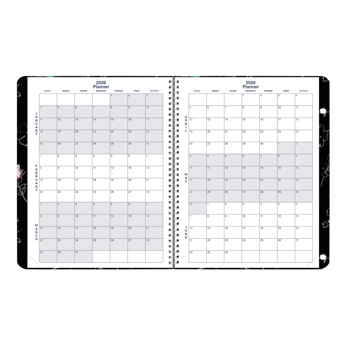 Blueline Dramatic Floral Monthly Planner 2026 C701G.01-26