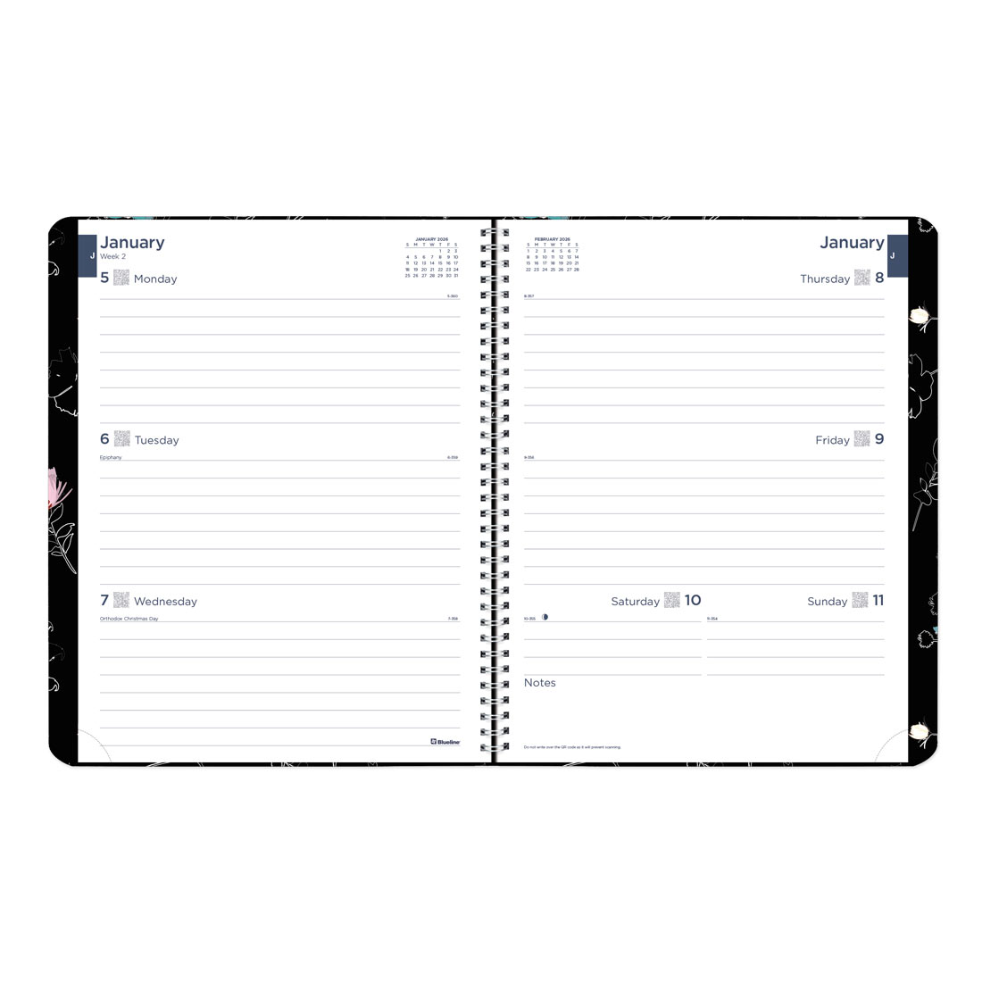 Blueline Dramatic Floral Weekly/Monthly Planner 2026 C958G.01-26