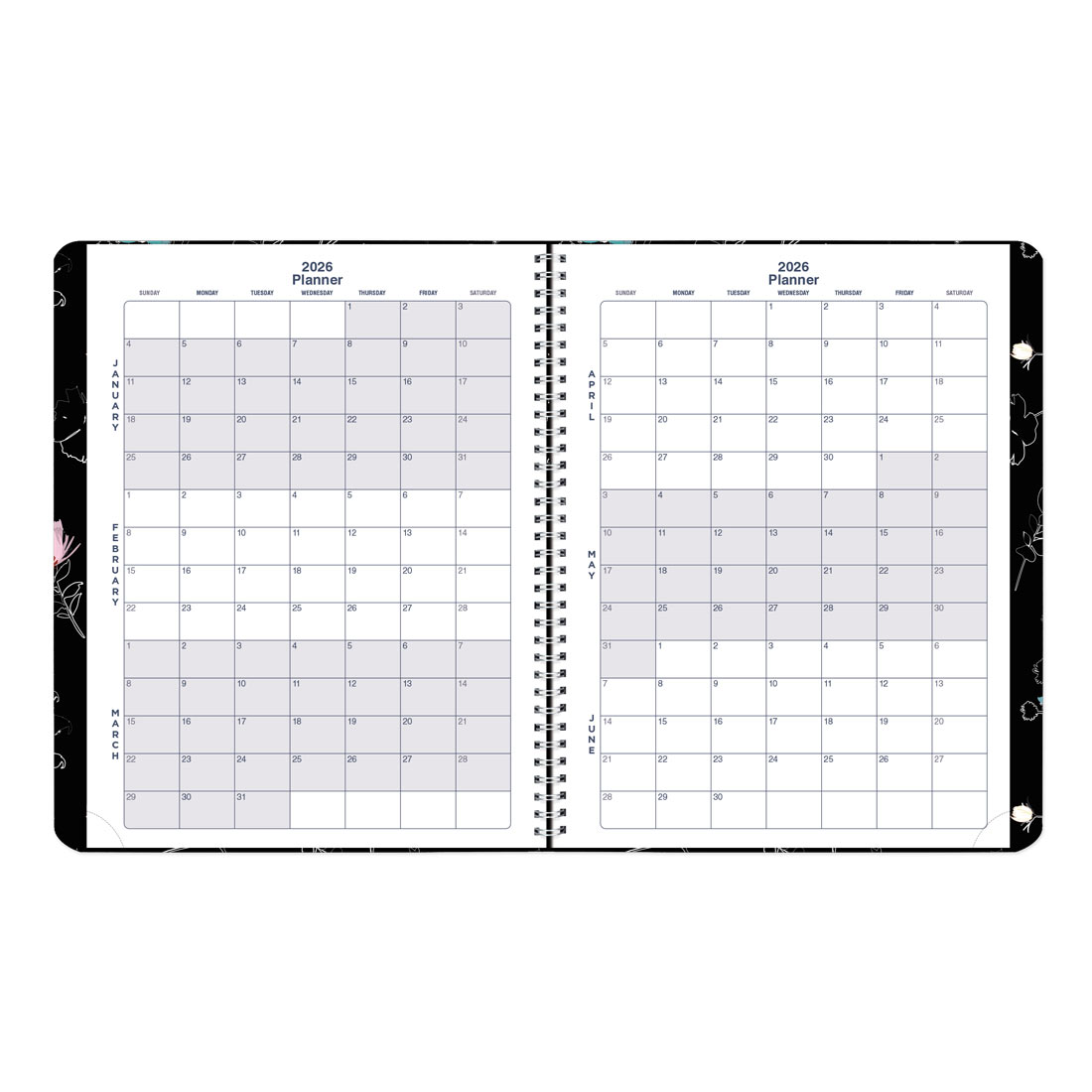 Blueline Dramatic Floral Weekly/Monthly Planner 2026 C958G.01-26