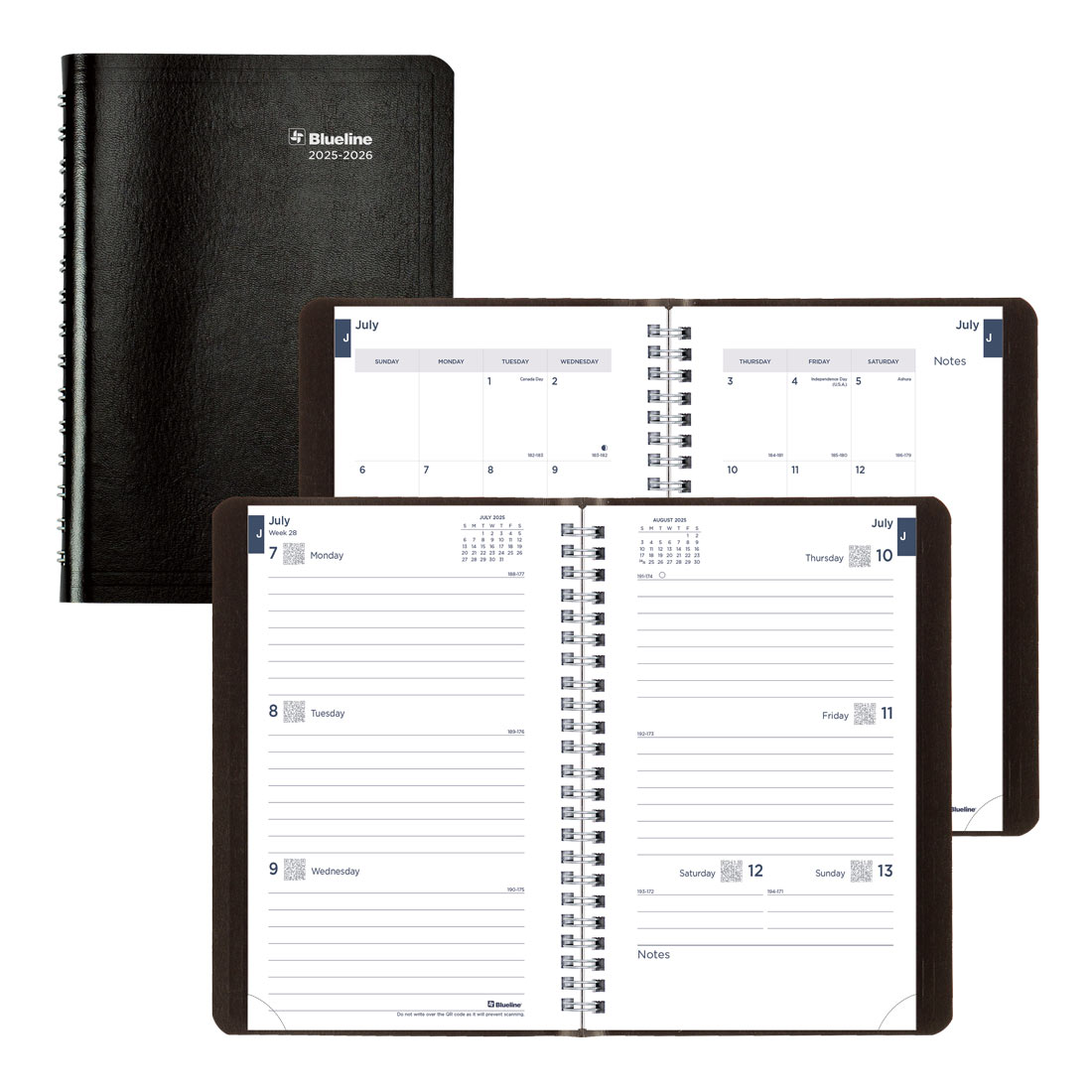 Academic Weekly Planner, Classic Black, 2025-2026, Blueline CA101.BLK-26 #color_black