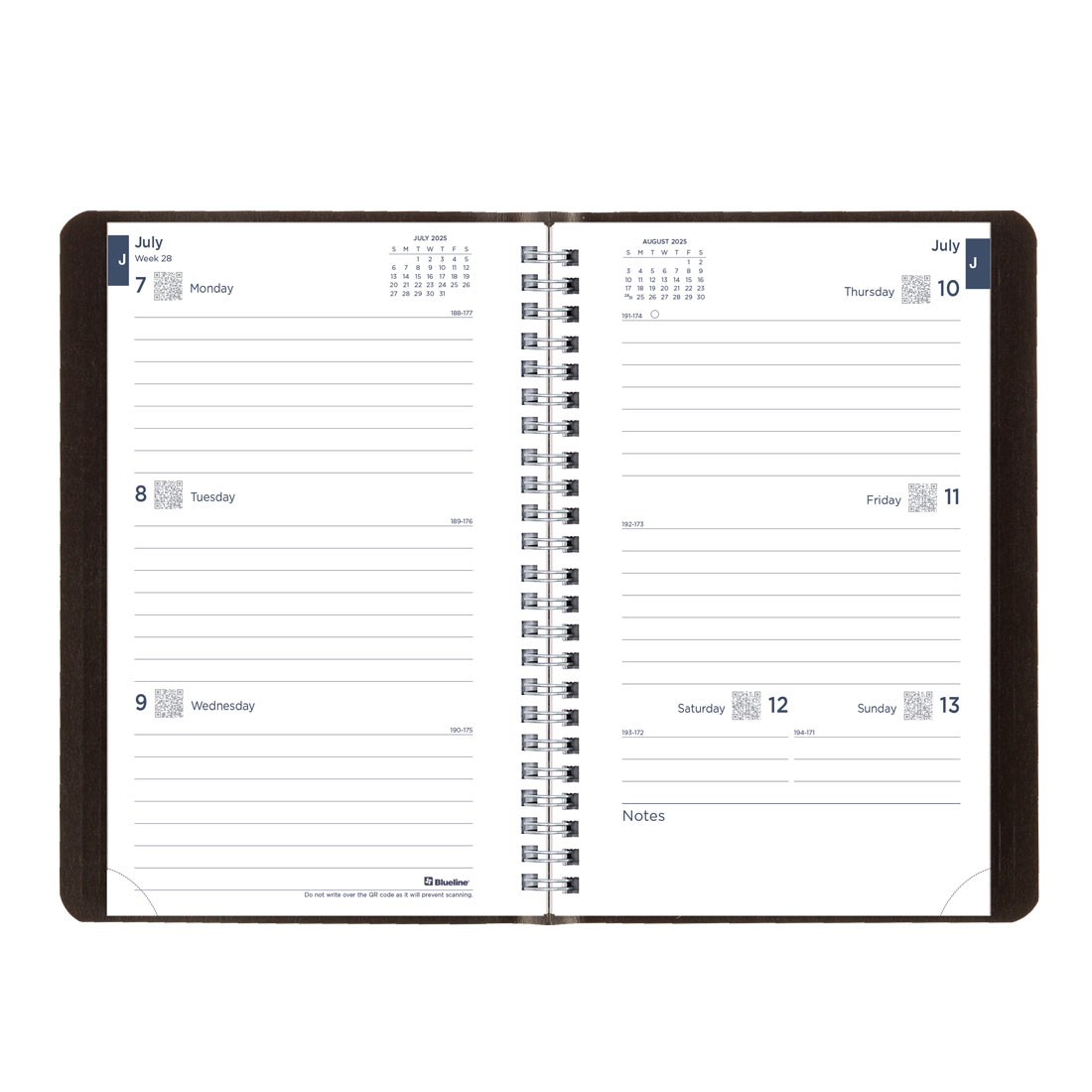 Academic Weekly Planner, Classic Black, 2025-2026, Blueline CA101.BLK-26 #color_black