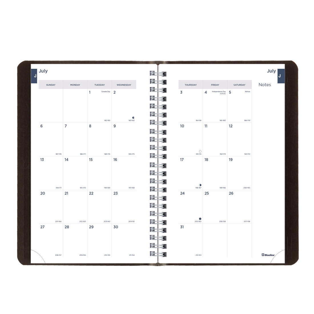 Academic Weekly Planner, Classic Black, 2025-2026, Blueline CA101.BLK-26 #color_black