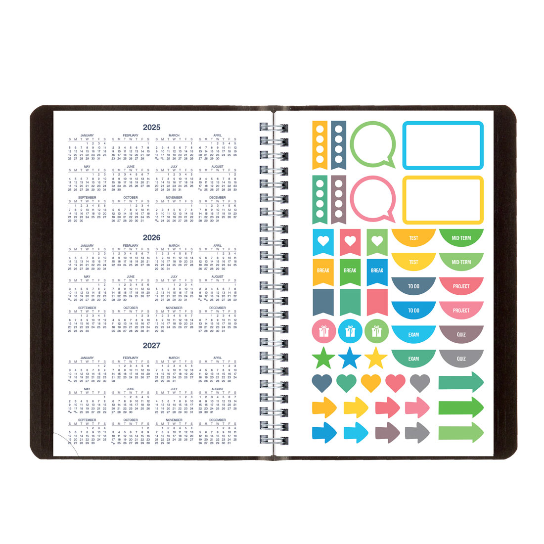 Academic Weekly Planner, Classic Black, 2025-2026, Blueline CA101.BLK-26 #color_black