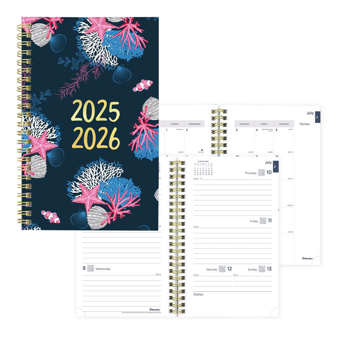 Academic Weekly Planner, Under the Sea, 2025-2026, Blueline CA114PH-26 #color_starfish