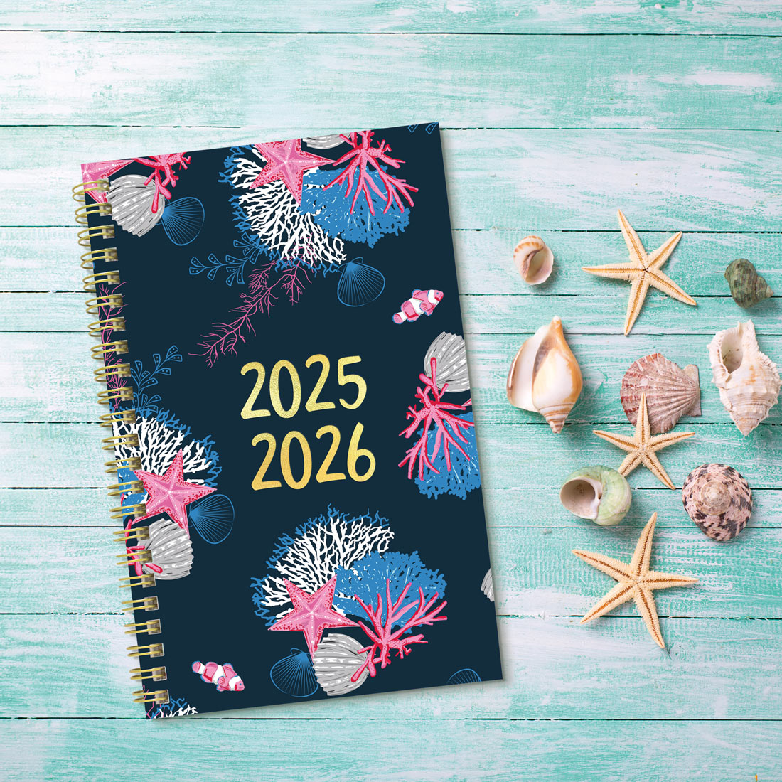Academic Weekly Planner, Under the Sea, 2025-2026, Blueline CA114PH-26 #color_starfish