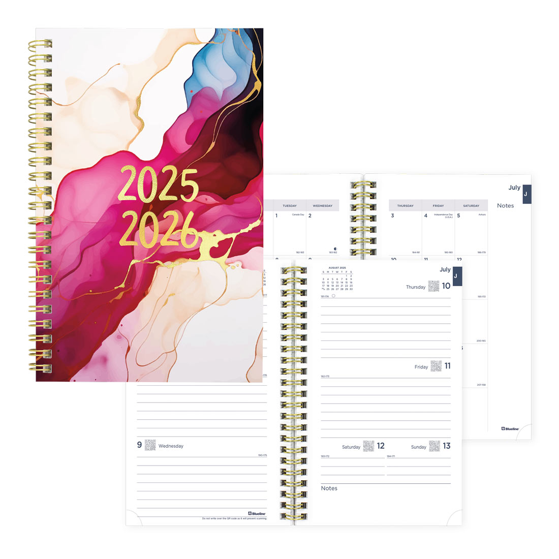 Academic Weekly Planner, Marble, 2025-2026, Blueline CA114PI-26 #color_marble-pink