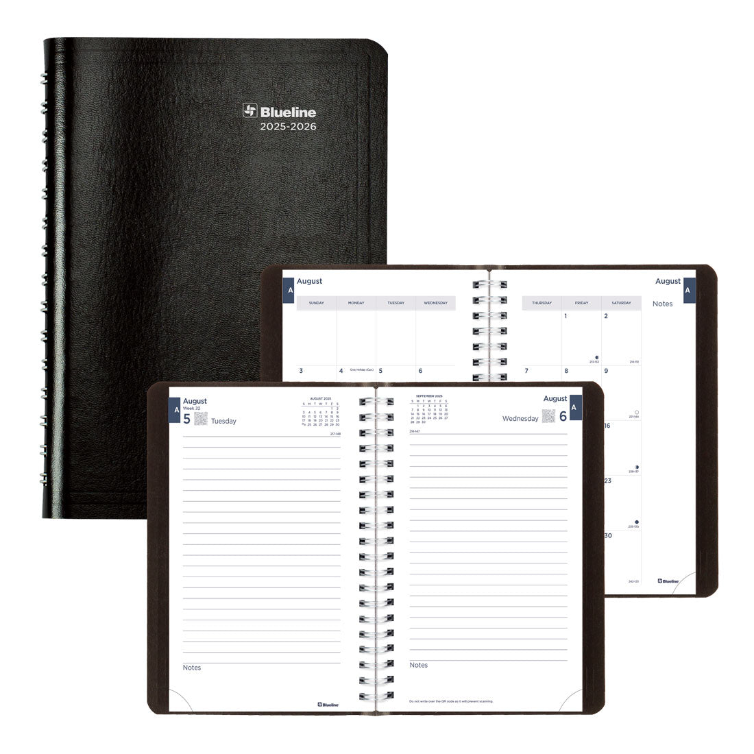 Academic Daily Planner, Classic Black, 2025-2026, Blueline CA201.BLK-26 #color_black