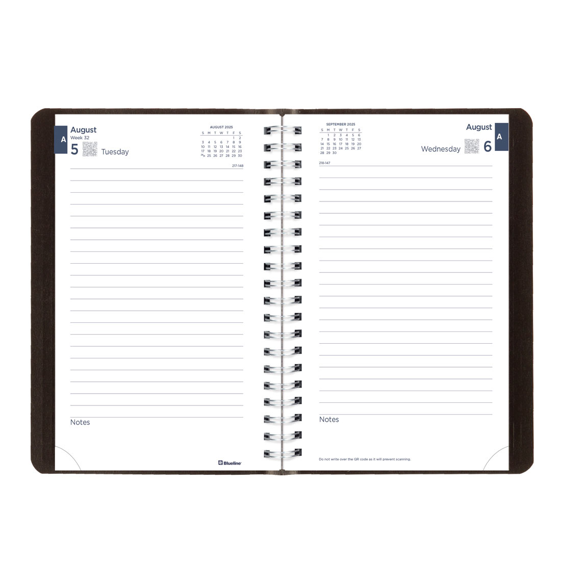 Academic Daily Planner, Classic Black, 2025-2026, Blueline CA201.BLK-26 #color_black