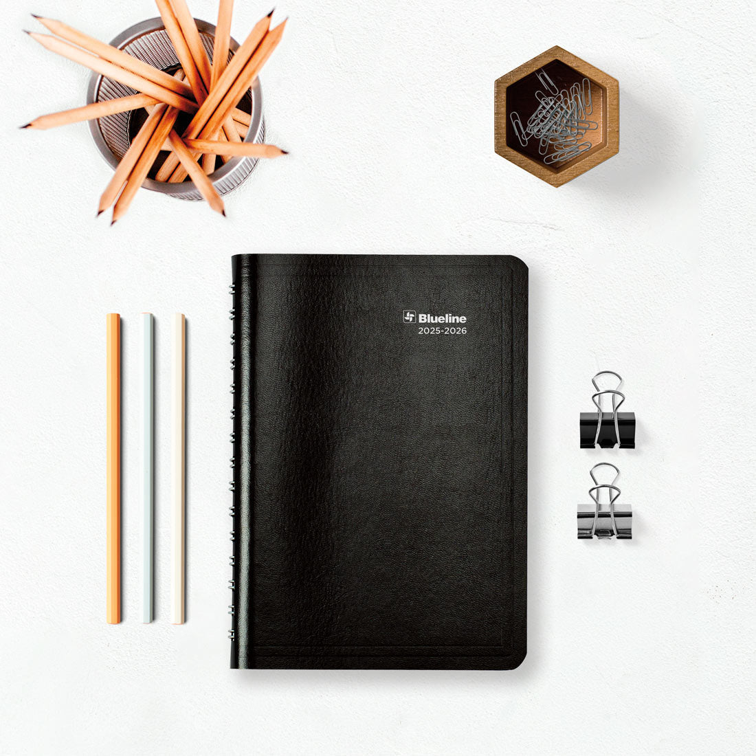 Academic Daily Planner, Classic Black, 2025-2026, Blueline CA201.BLK-26 #color_black