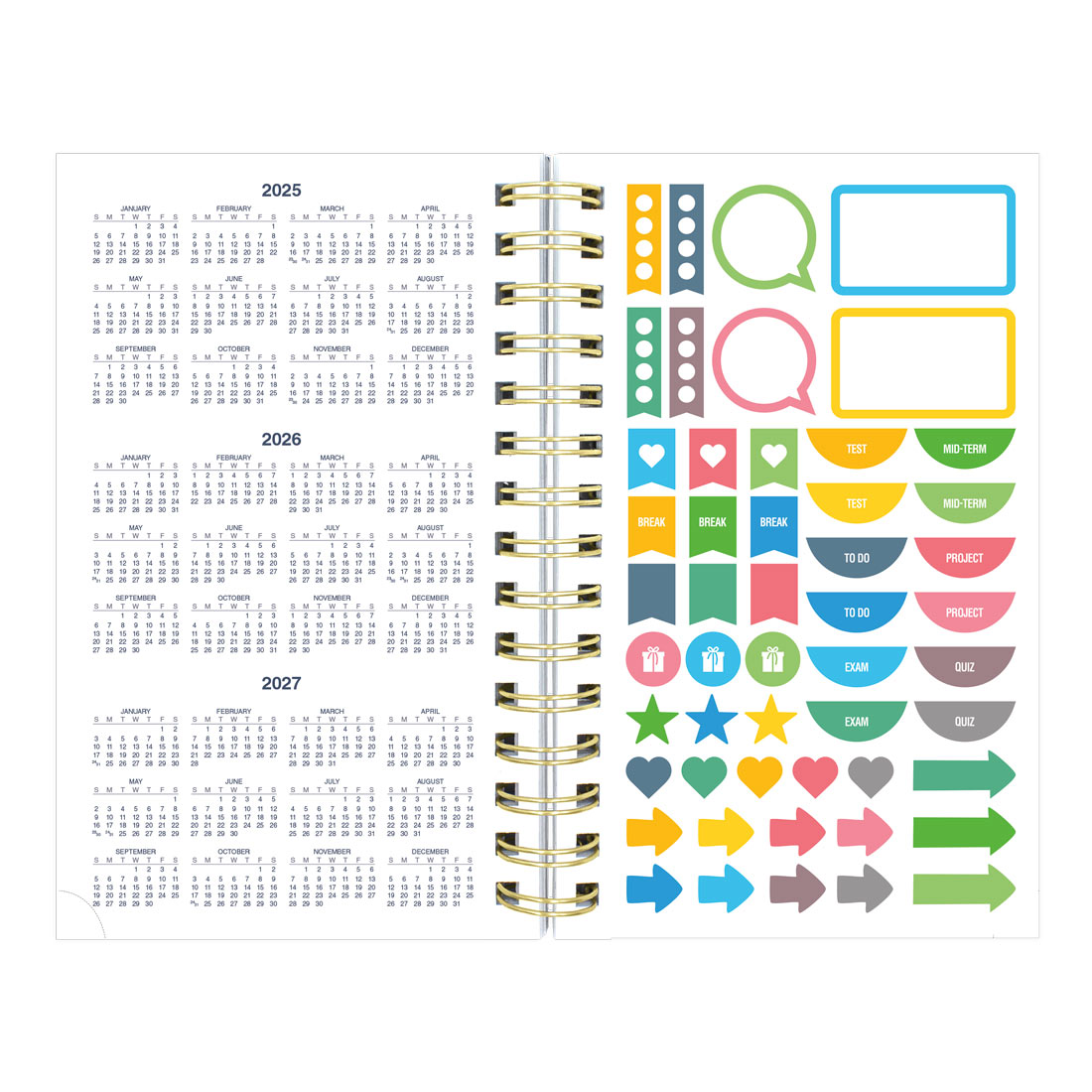 Academic Daily Planner, Blossom, 2025-2026, Blueline CA214PG-26 #color_blossom-white
