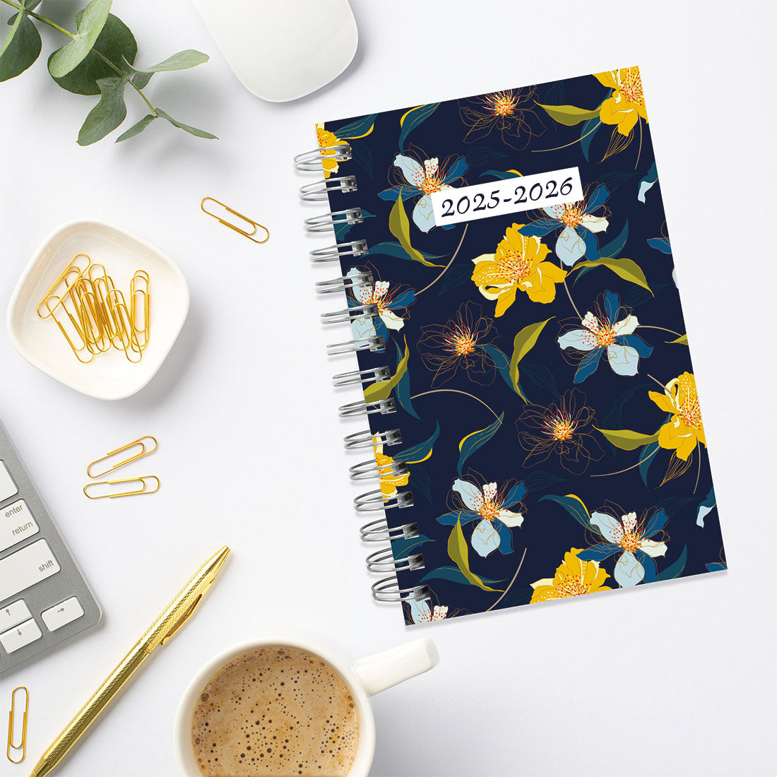 Academic Daily Planner, Blossom, 2025-2026, Blueline CA214PG-26 #color_blossom-navy