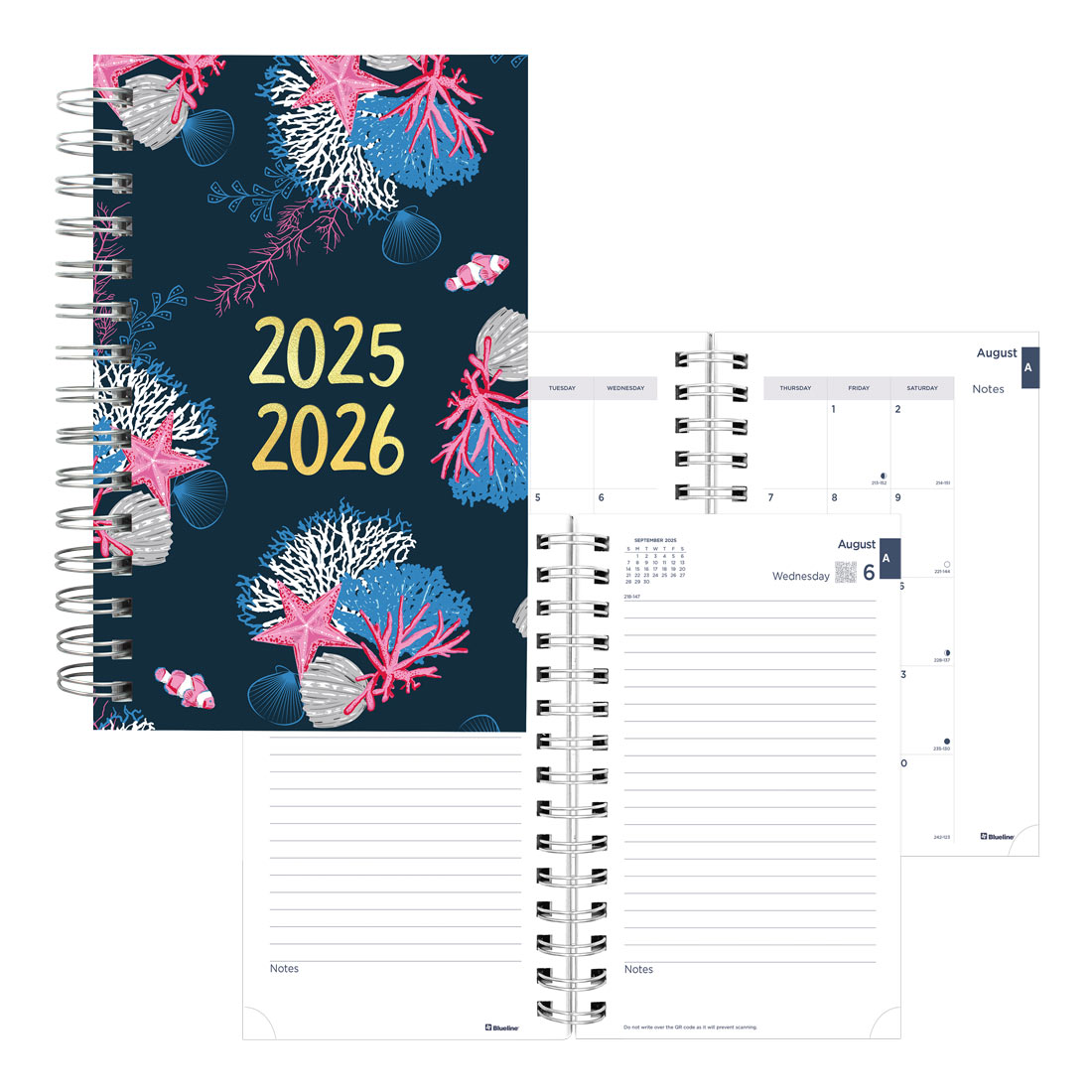 Academic Daily Planner, Under the Sea, 2025-2026, Blueline CA214PH-26 #color_starfish