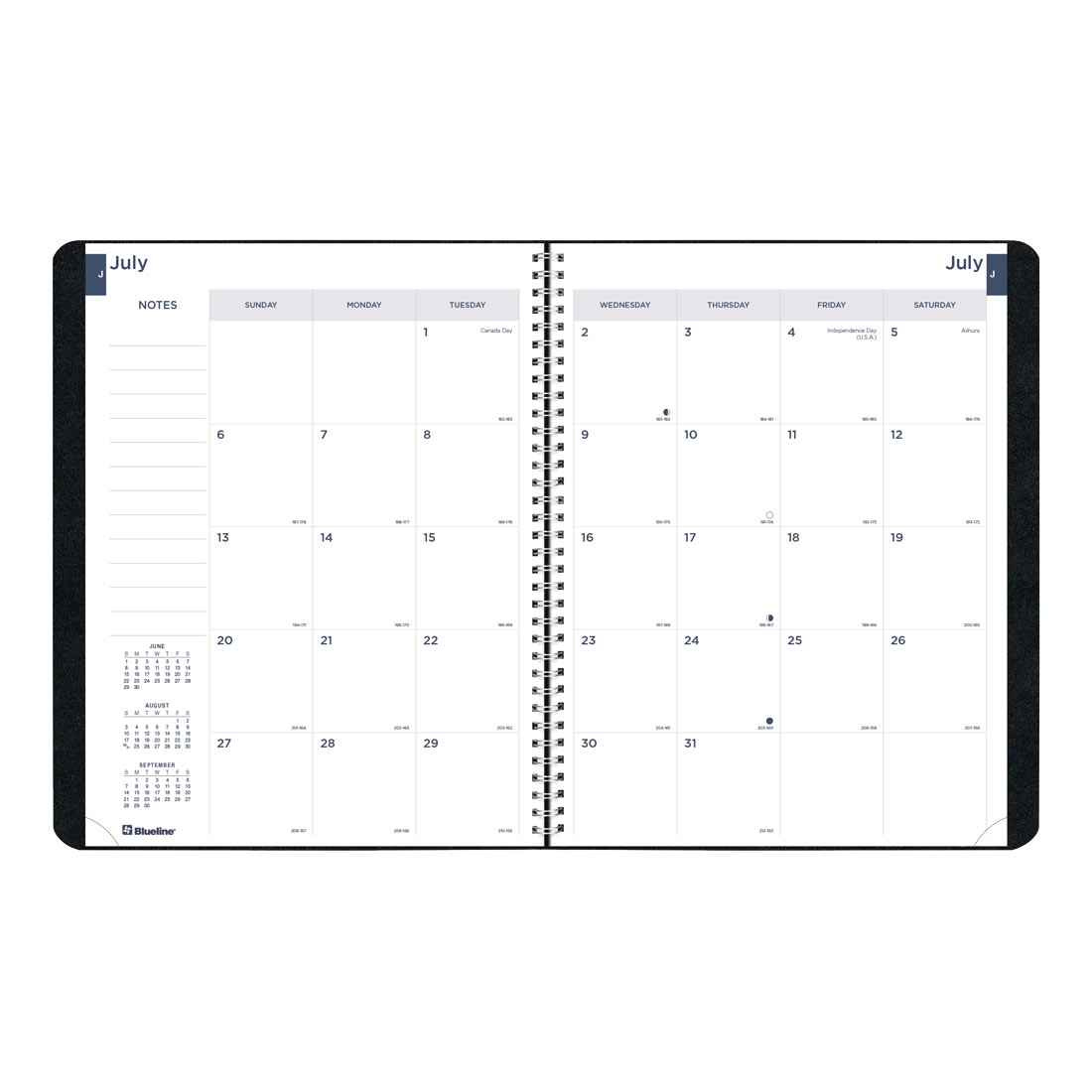 Academic Monthly Planner, Classic Black, 2025-2026, Blueline CA701.BLK-26 #color_black