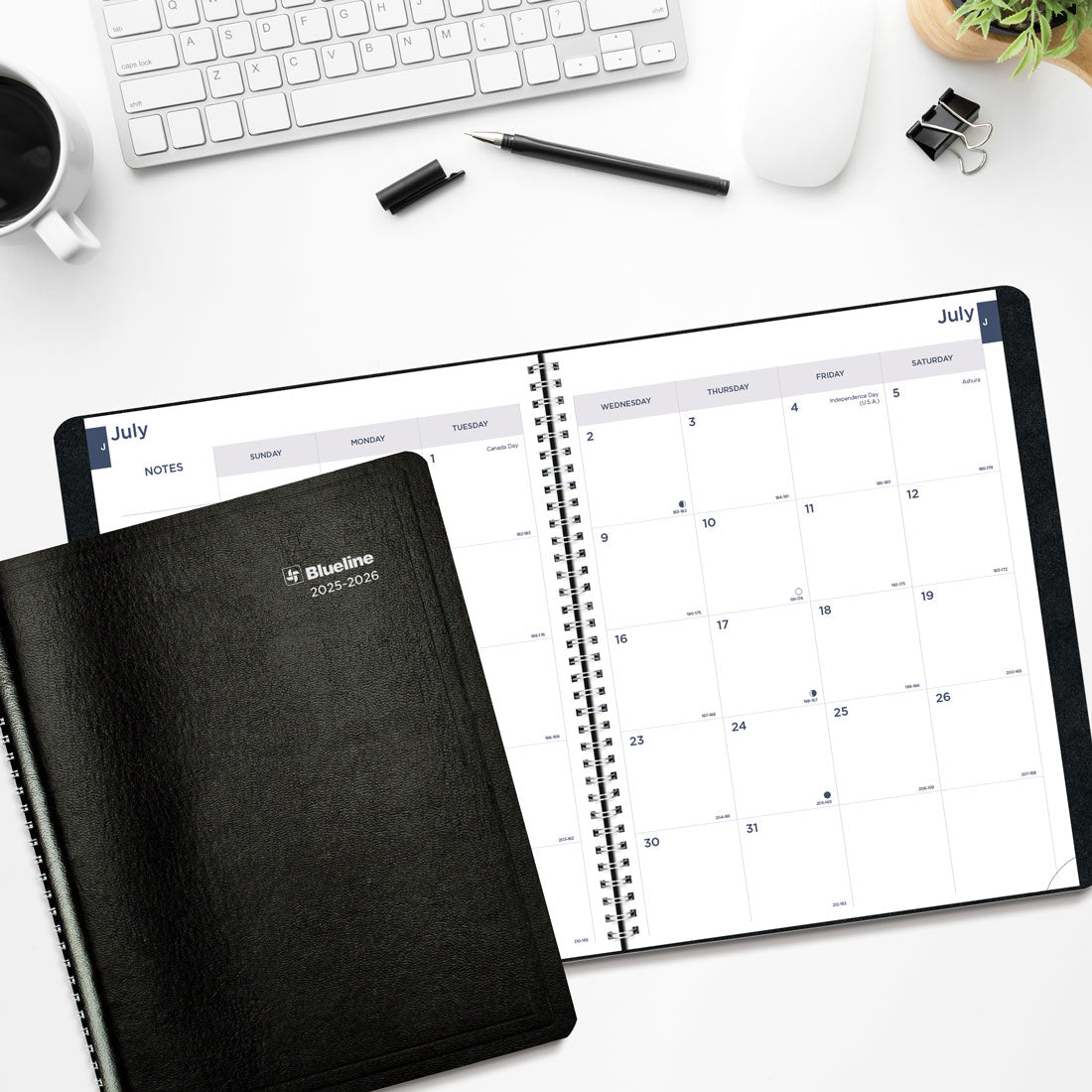 Academic Monthly Planner, Classic Black, 2025-2026, Blueline CA701.BLK-26 #color_black