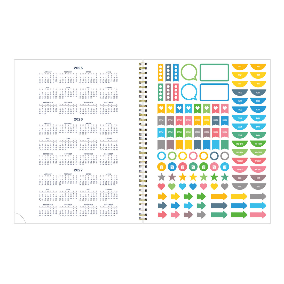 Academic Monthly Planner, Blossom, 2025-2026, Blueline CA714PG-26 #color_blossom-white