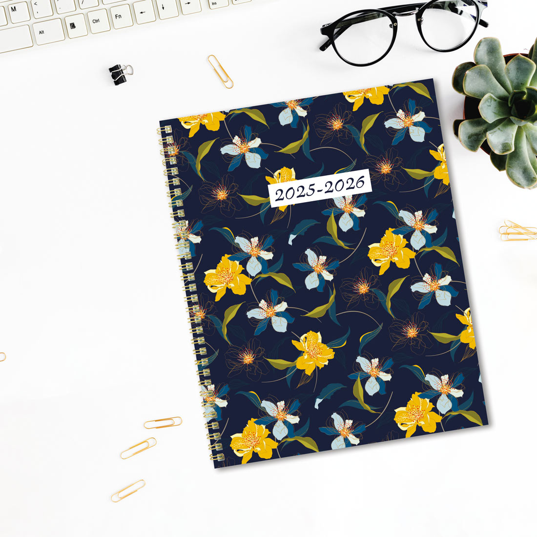 Academic Monthly Planner, Blossom, 2025-2026, Blueline CA714PG-26 #color_blossom-navy