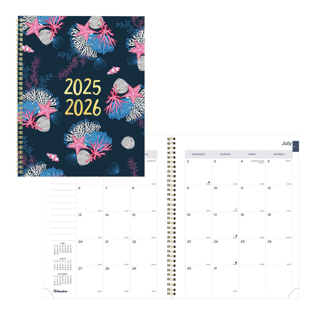Academic Monthly Planner, Under the Sea, 2025-2026, Blueline CA714PH-26 #color_starfish