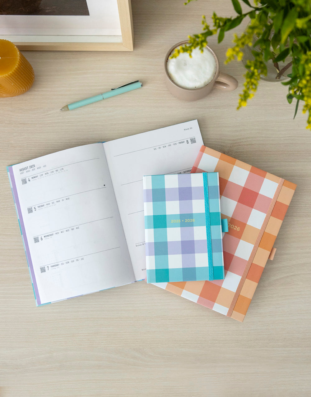 Letts Gingham Planners 2025-2026 - #color_coral