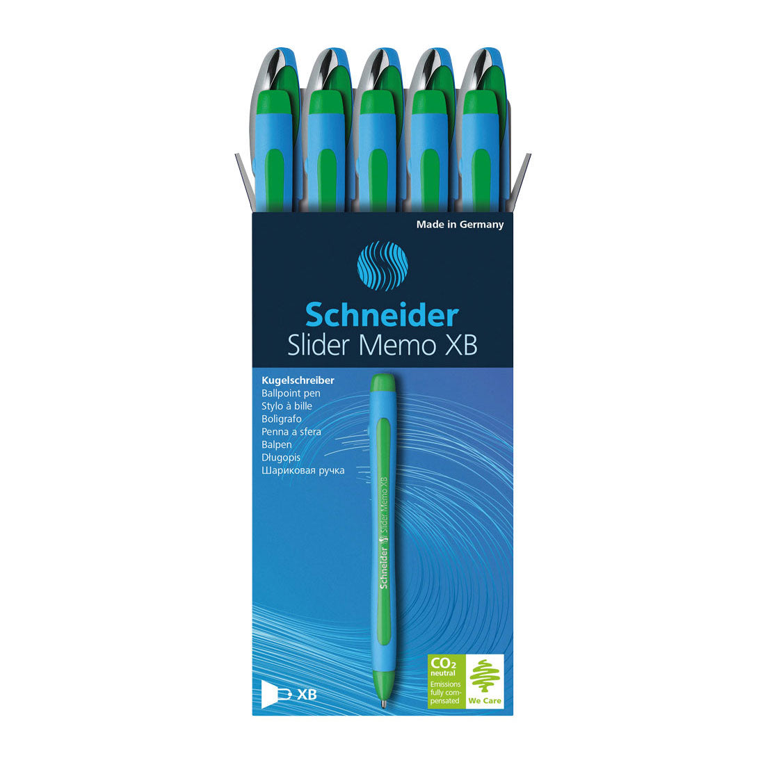 Memo Ballpoint Pen XB, Box of 10#ink-color_green