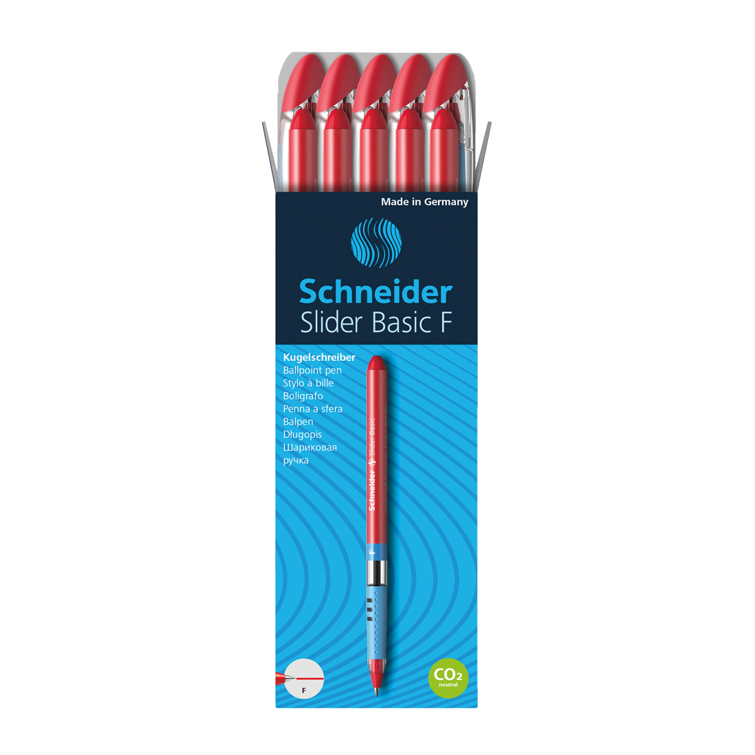 Slider BASIC Ballpoint Pens F, Box of 10#ink-color_red