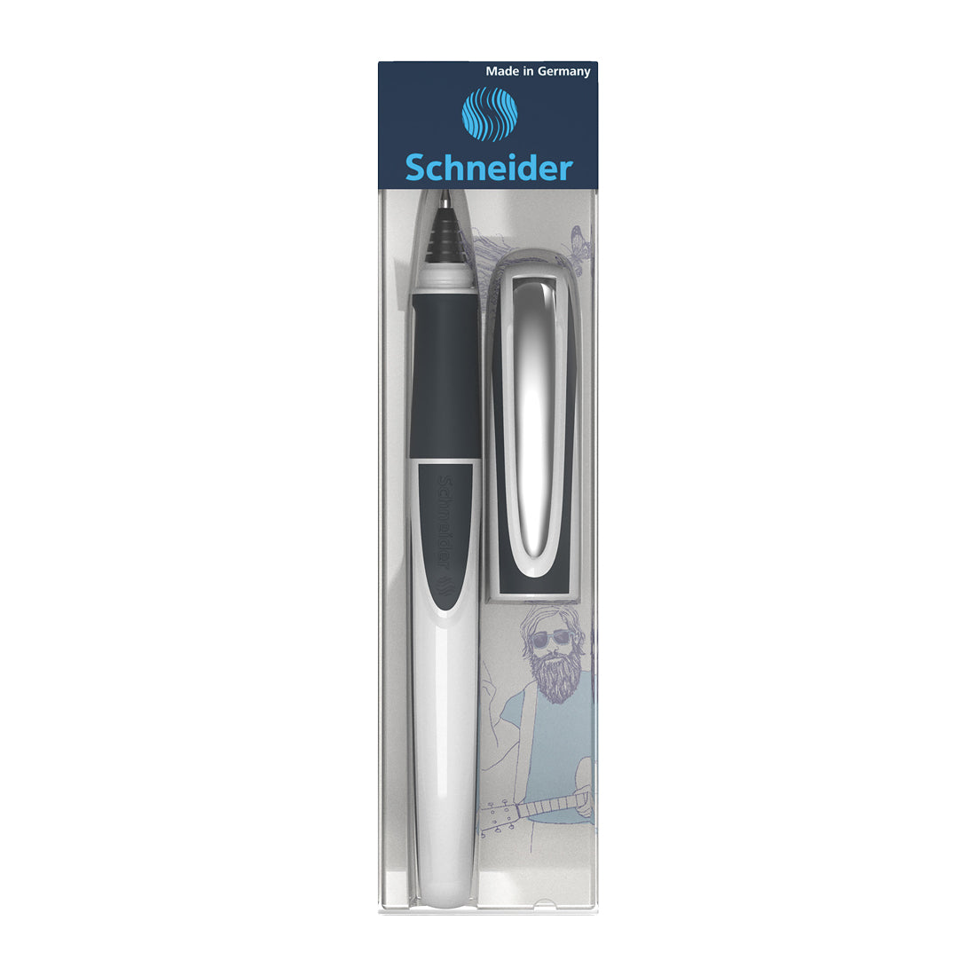 Ray Rollerball Pen M - White/Dark Gray
