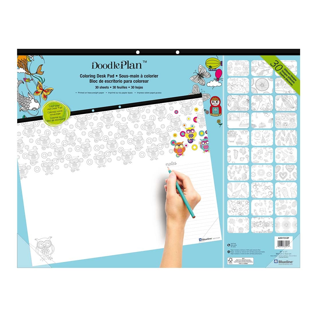 DoodlePlan™Coloring Desk Pad - Undated#color_multiplicity