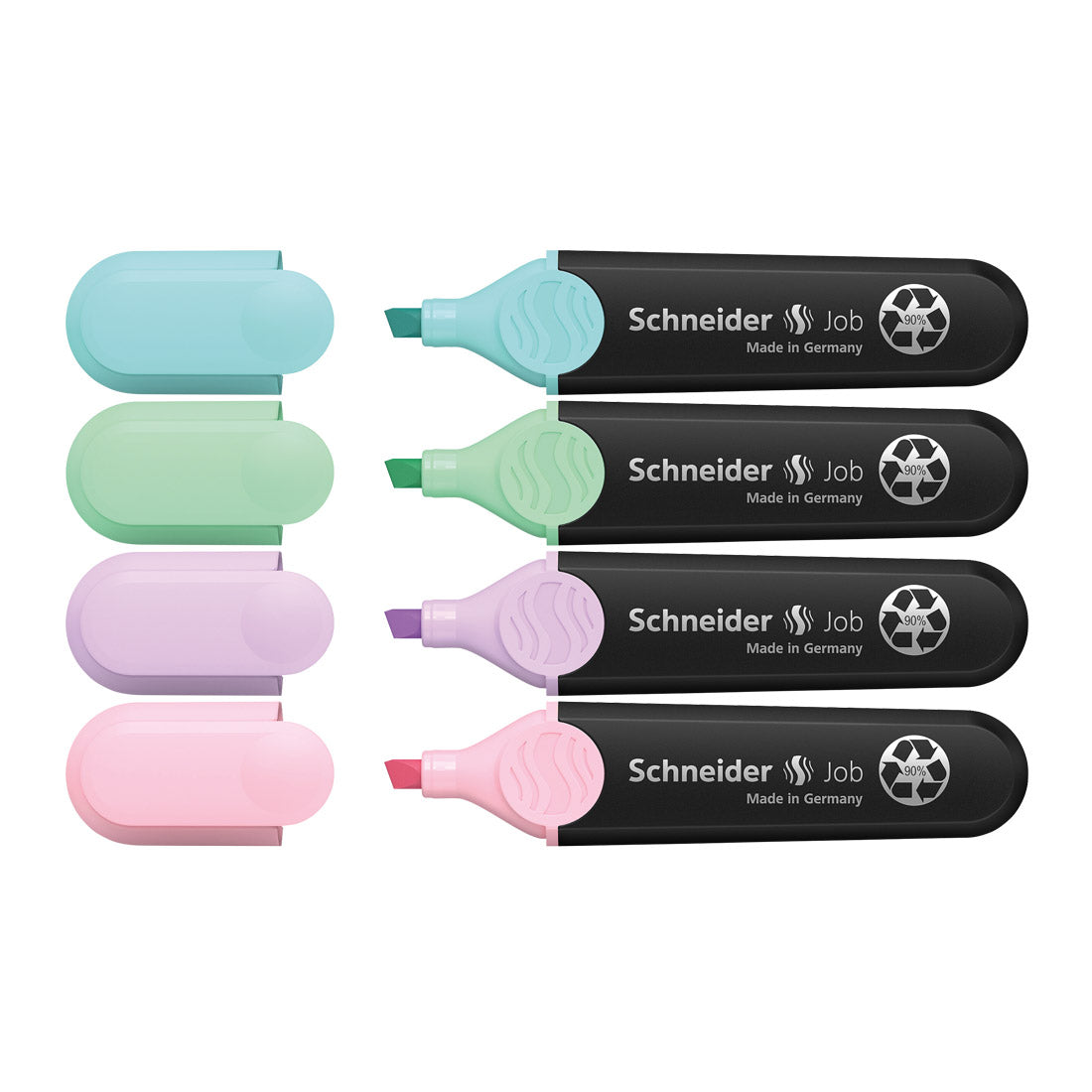 Job Pastel Highlighters, Wallet 4 pieces - Assorted