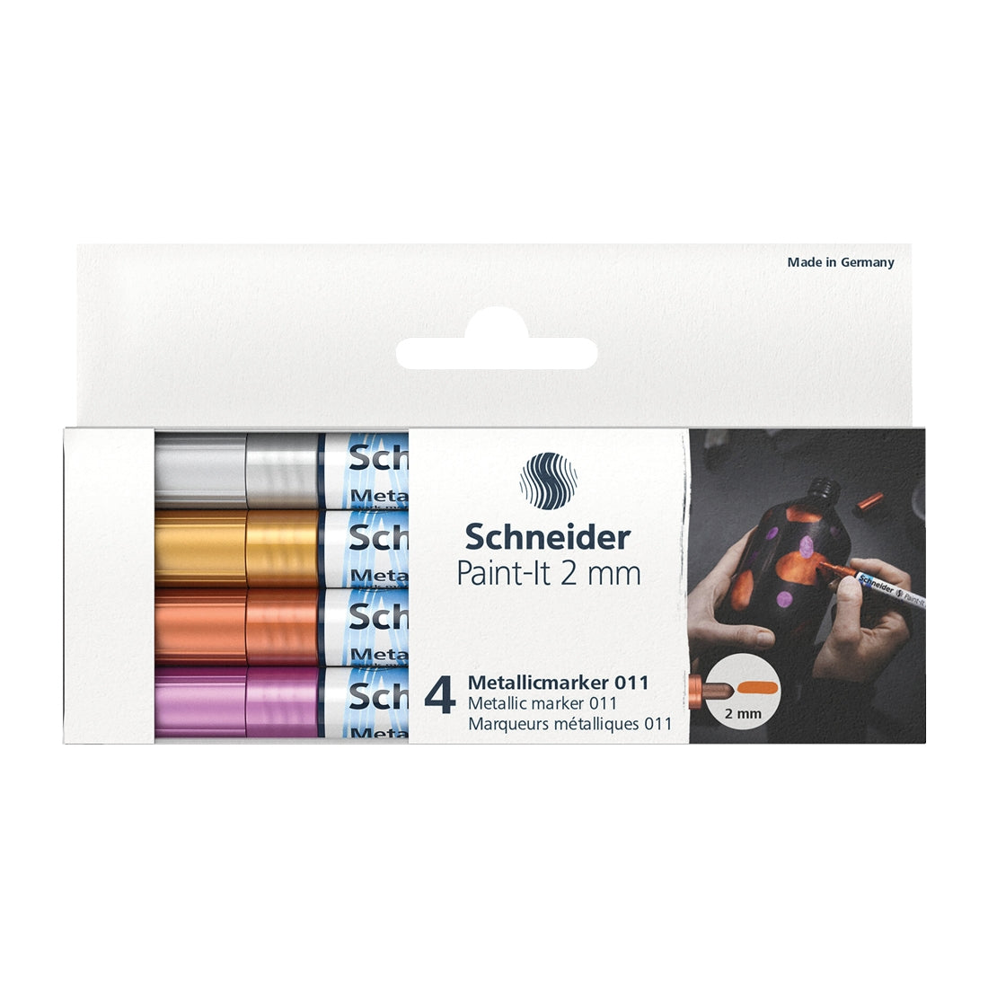 Paint-It 011 Metallic Markers 2mm, Wallet 4 pieces - Assorted